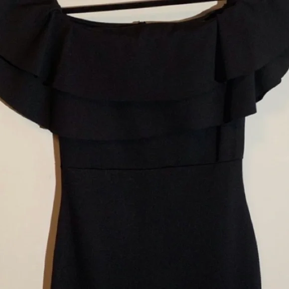 Zara Off the Shoulder Black Midi Dress - Picture 6 of 6